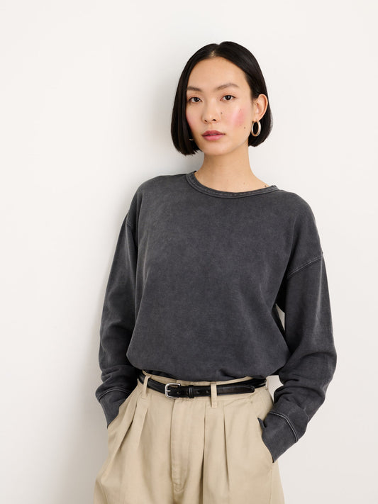 Frankie Sweatshirt in Vintage Wash - Washed Black