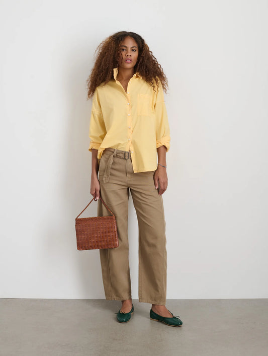 Jo Shirt in Cotton Poplin - Wheatfield