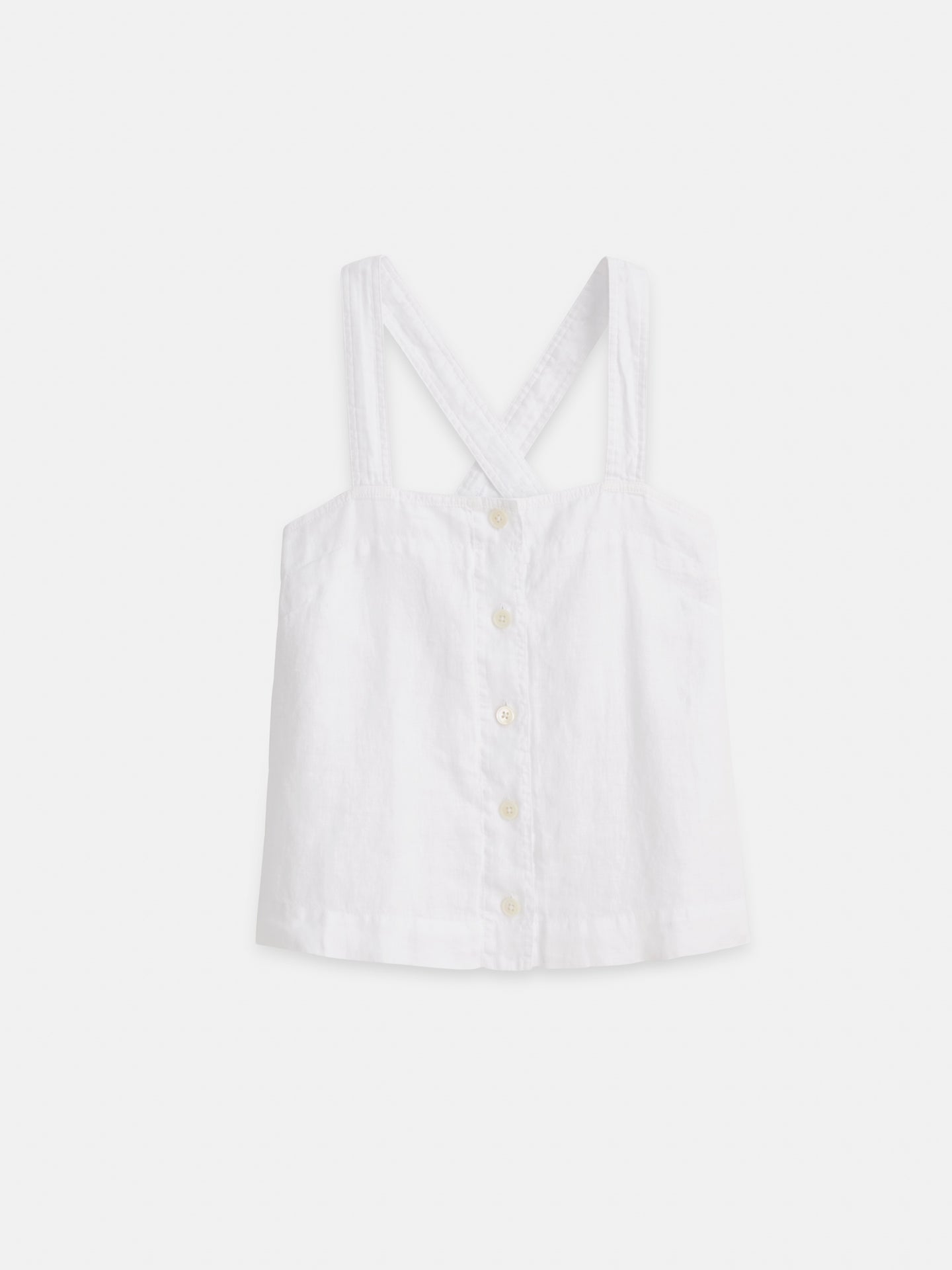 Zoe Tank In Linen - White