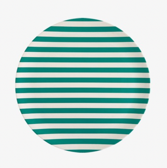 Green Stripe Dinner Plate