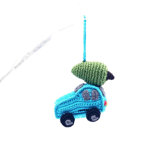 Car with Christmas Tree Ornament