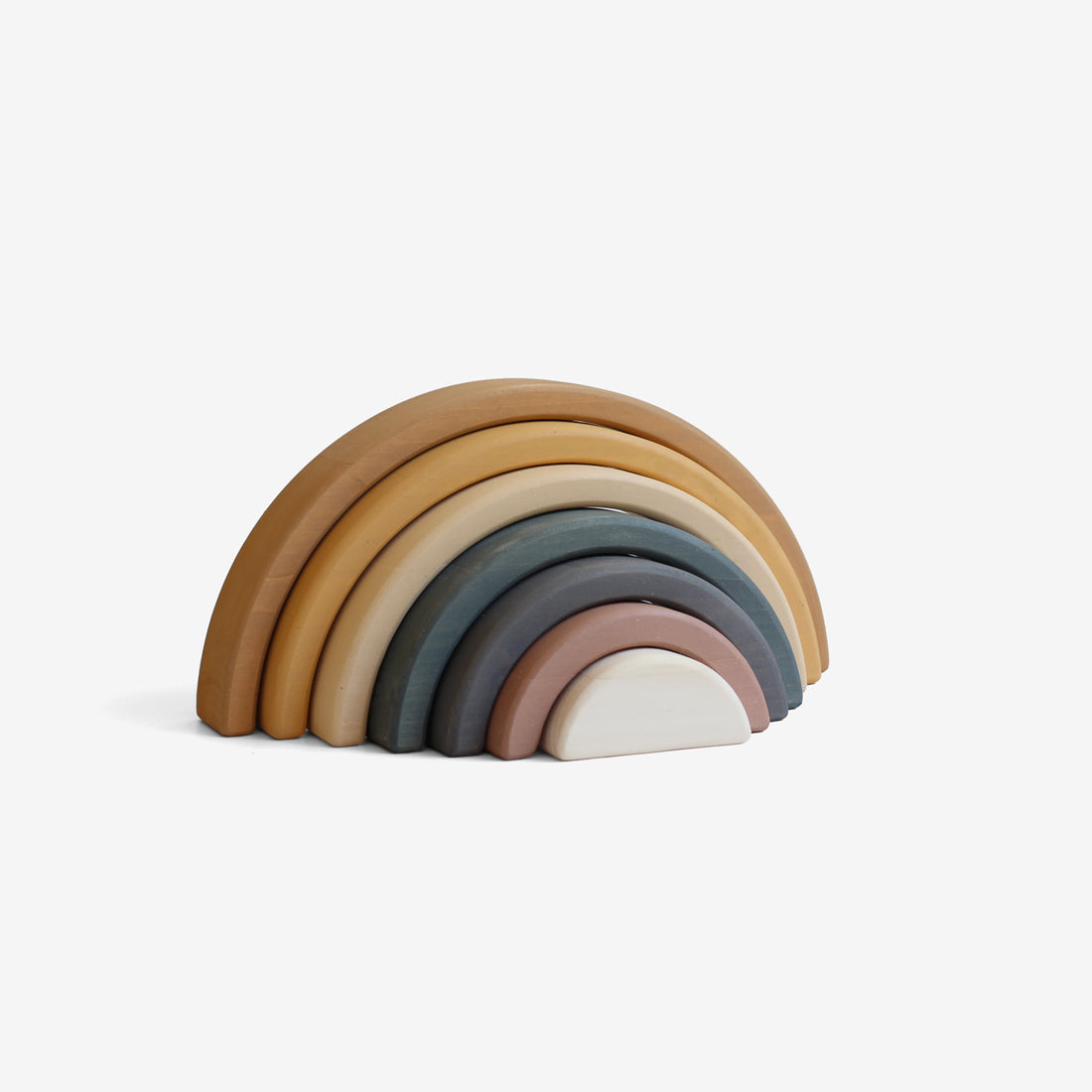 Wooden Rainbow Nesting Arches - Mustard